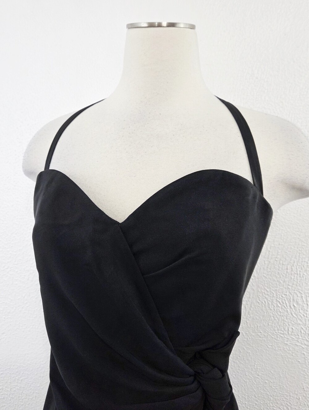 Vintage 90s Moschino Cruise Me Baby halter dress black mini LBD wrap women's US6 - Picture 4 of 10